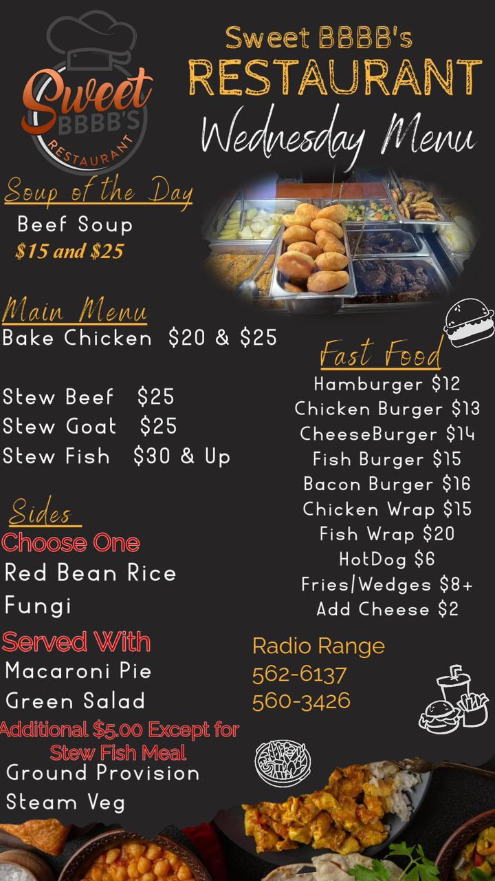 Sweet BBBB’s Restaurant - Check The Menus